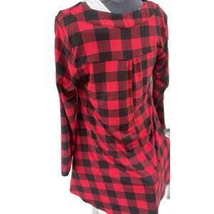 Garage DESIGN Plaid Red Black  Size Large Women’s Blouse shirt top